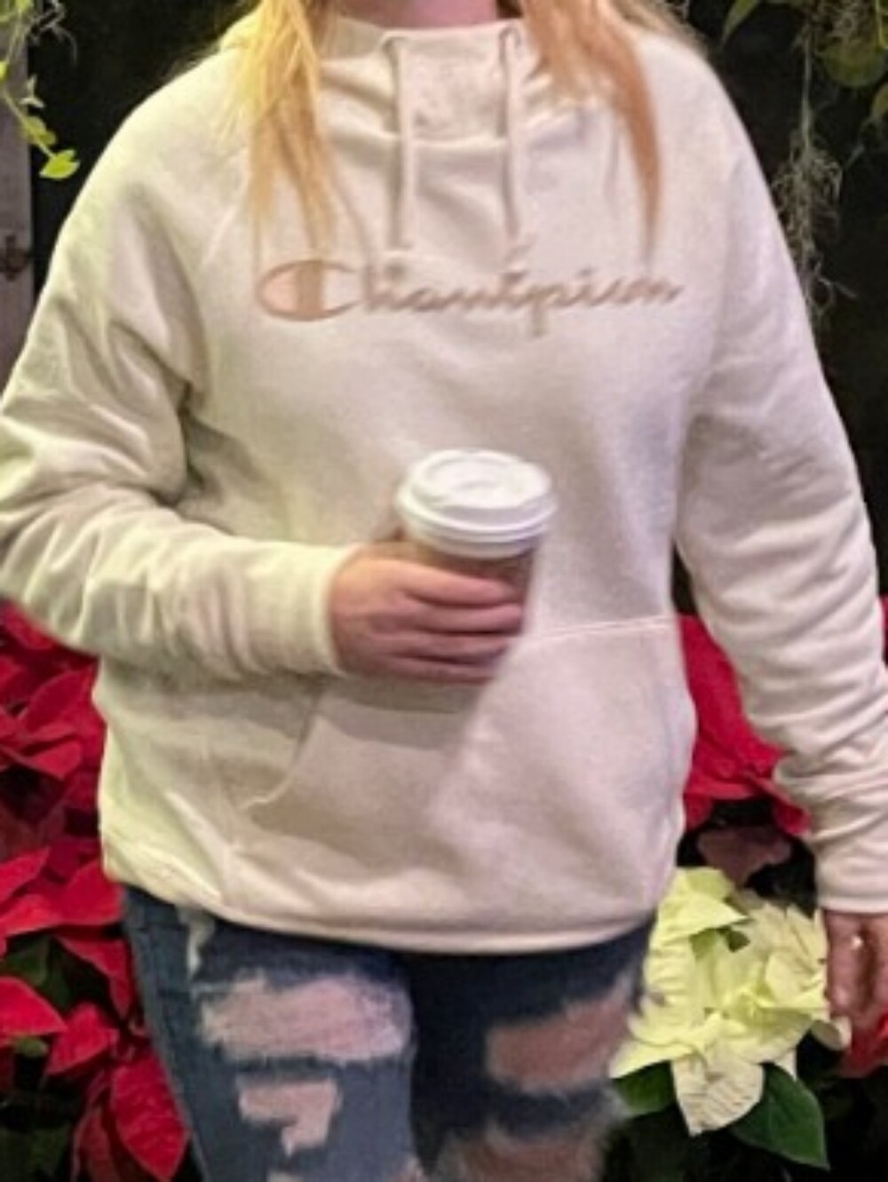 Champion Women's Cream Hoodie